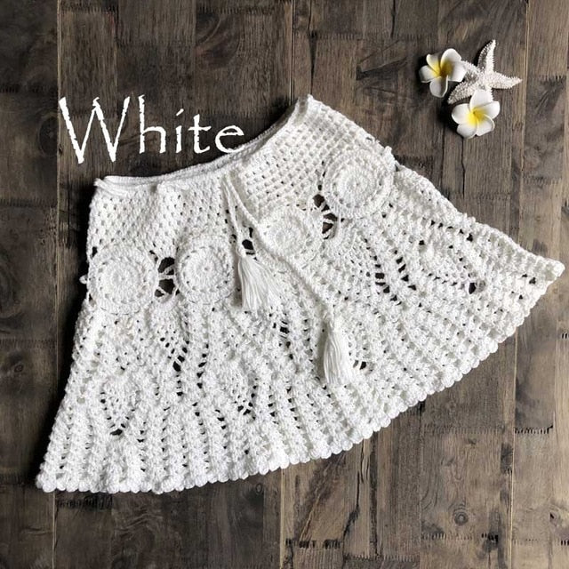 Sexy Crochet Tassel Beach Skirt