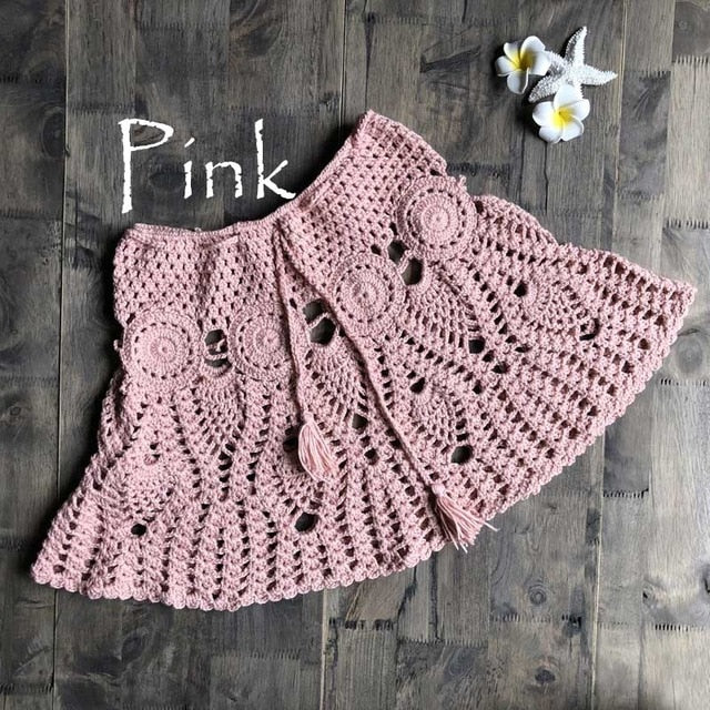 Sexy Crochet Tassel Beach Skirt